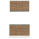 Cocina Integral Glamy Marron 120x225cm sin Mesón - Cocinas | Bylmo