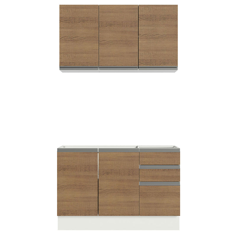 Cocina Integral Glamy Marron 120x225cm Sin Mesón