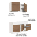 Cocina Integral Glamy Blanco Y Marron 150x225cm Sin Mesón