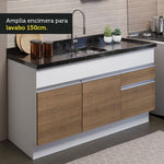 Cocina Integral Glamy Blanco Y Marron 150x225cm Sin Mesón