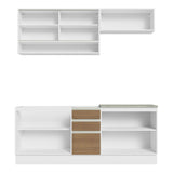 Cocina Integral Glamy Blanco y Marron 200x225cm con Mesón de Madera - Cocinas | Bylmo