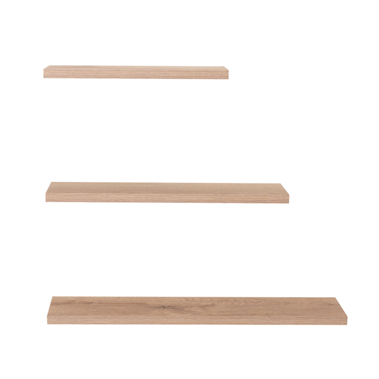 Set de 3 Repisas Balluci Cafe Claro Rectangular Flotantes de Diferentes Medidas - Repisas y Percheros | Bylmo