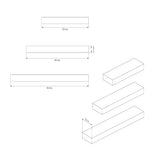 Set de 3 Repisas Balluci Cafe Claro Rectangular Flotantes de Diferentes Medidas - Repisas y Percheros | Bylmo