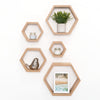 Set De 5 Repisas Grace Cafe Claro Hexagonal Flotantes De Diferentes Medidas