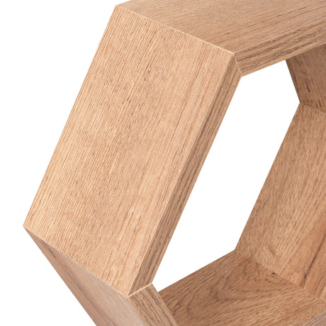 Set de 5 Repisas Grace Cafe Claro Hexagonal Flotantes de Diferentes Medidas - Repisas y Percheros | Bylmo