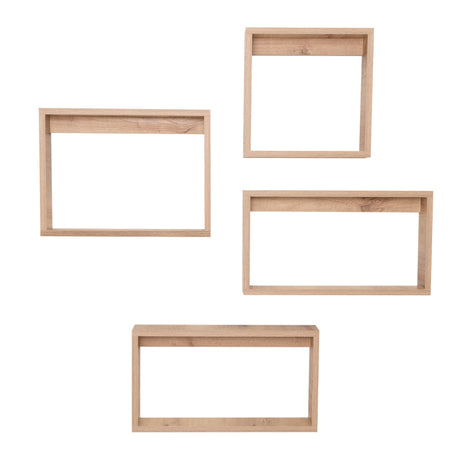 Set de 4 Repisas Utah Cafe Claro Rectangular Flotantes de Diferentes Medidas - Repisas y Percheros | Bylmo