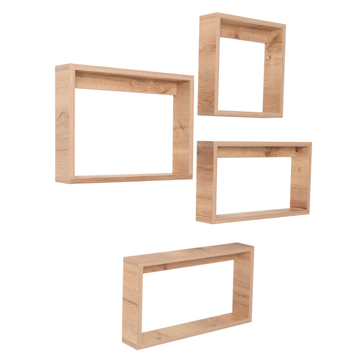 Set de 4 Repisas Utah Cafe Claro Rectangular Flotantes de Diferentes Medidas - Repisas y Percheros | Bylmo