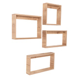 Set de 4 Repisas Utah Cafe Claro Rectangular Flotantes de Diferentes Medidas - Repisas y Percheros | Bylmo