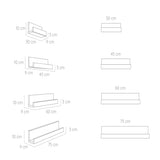 Set de 4 Repisas Julia Blanco Irregular Flotantes de Diferentes Medidas - Repisas y Percheros | Bylmo