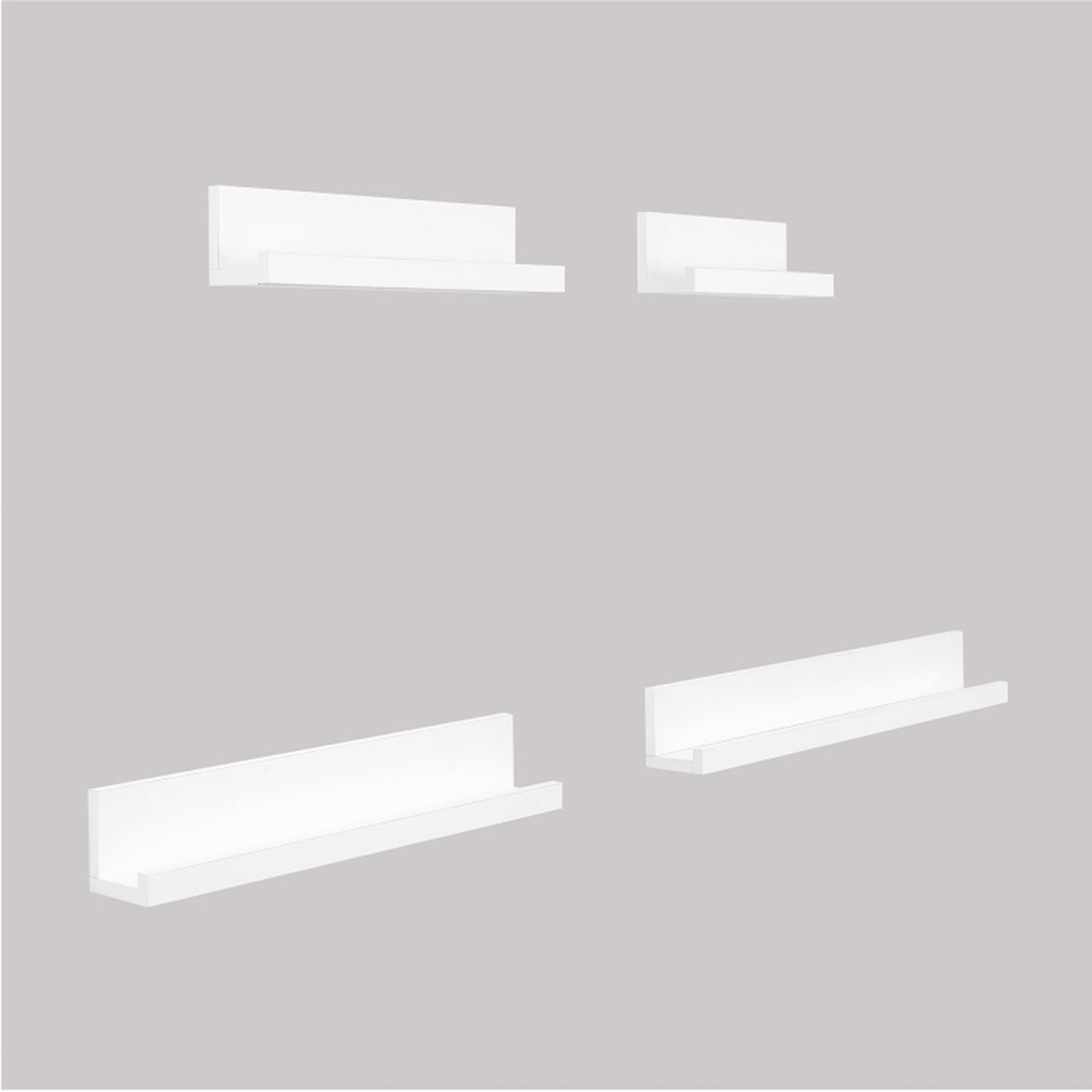 Set de 4 Repisas Julia Blanco Irregular Flotantes de Diferentes Medidas - Repisas y Percheros | Bylmo