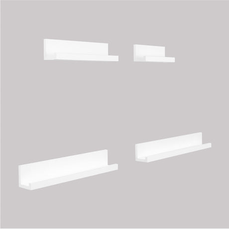 Set de 4 Repisas Julia Blanco Irregular Flotantes de Diferentes Medidas - Repisas y Percheros | Bylmo