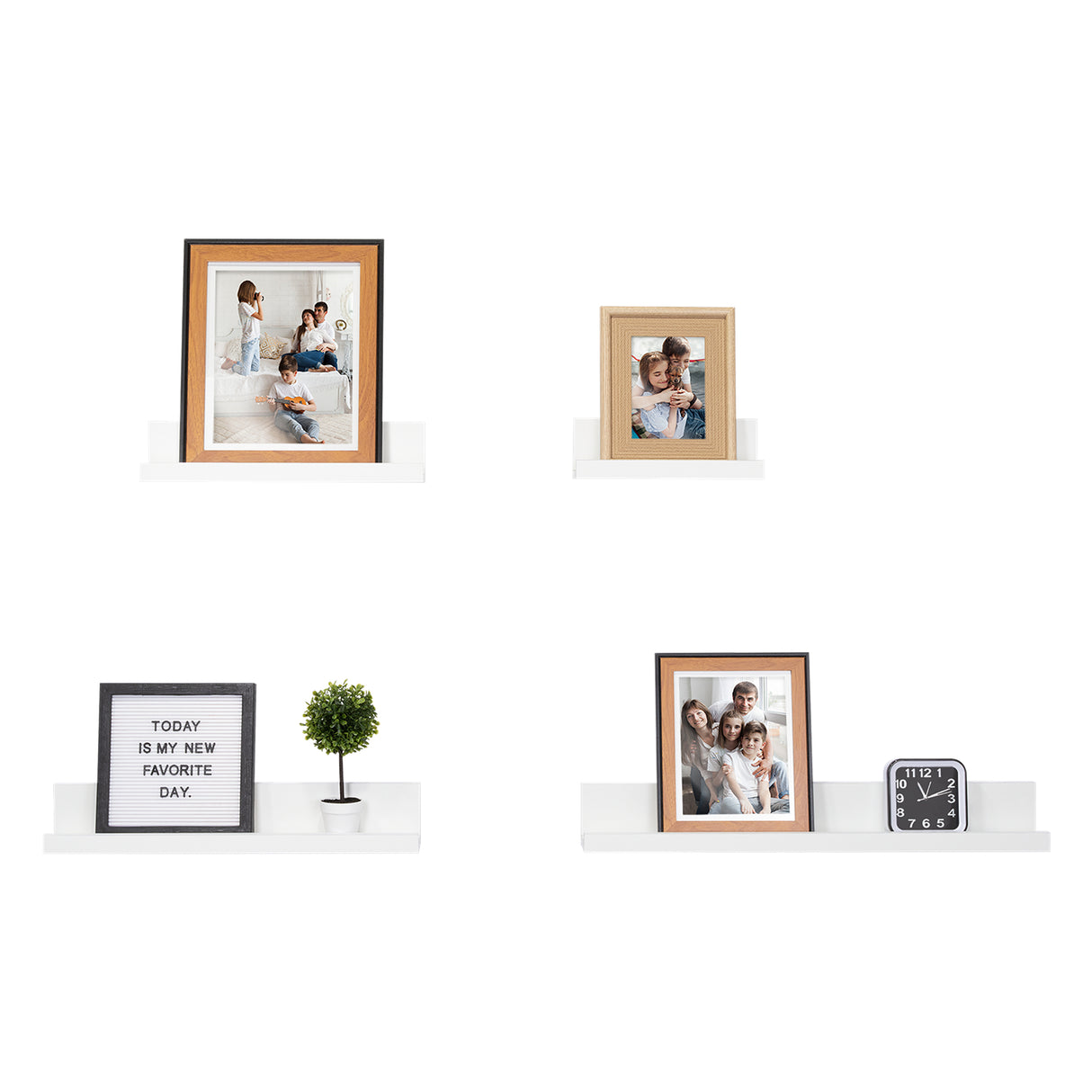 Set de 4 Repisas Julia Blanco Irregular Flotantes de Diferentes Medidas - Repisas y Percheros | Bylmo