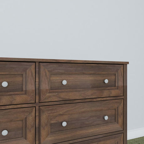 Cajonera Zaraza Marron 120x80cm con Seis Cajones - Cajoneras y Comodas | Bylmo