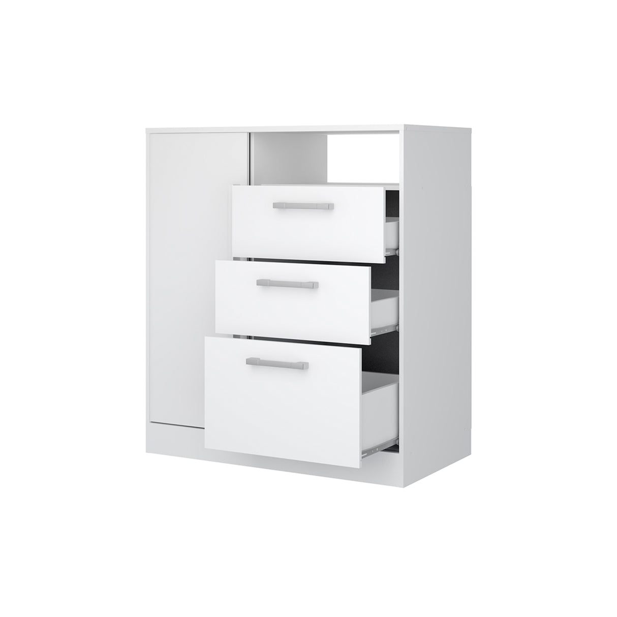 Cajonera Zaraza Blanco 80x92cm con Tres Cajones - Cajoneras y Comodas | Bylmo