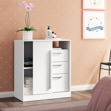 Cajonera Zaraza Blanco 80x92cm con Tres Cajones - Cajoneras y Comodas | Bylmo