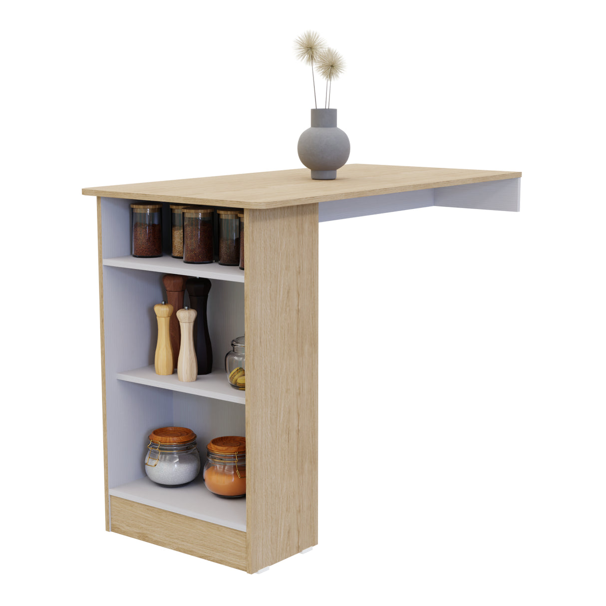 Barra de Cocina Rosy Duna 120x90cm con Tres Compartimientos - Barras y Muebles Auxiliares | Bylmo