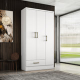 Closet Munari Blanco 90x182cm Con Un Cajón y Dos Entrepaños - Closets | Bylmo