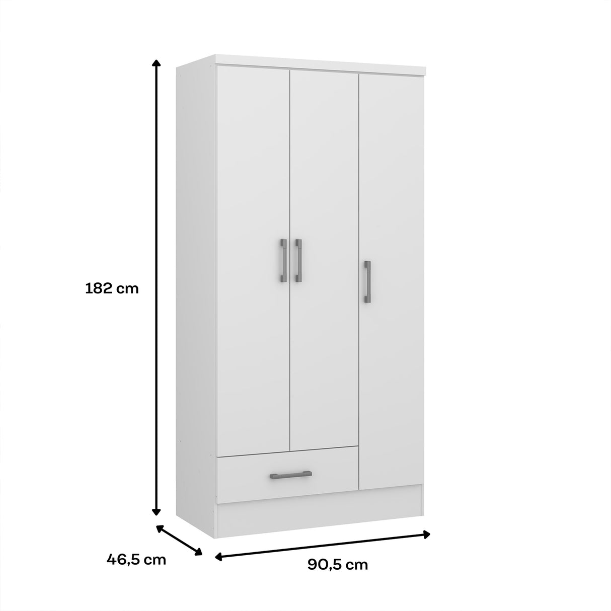 Closet Munari Blanco 90x182cm Con Un Cajón y Dos Entrepaños - Closets | Bylmo