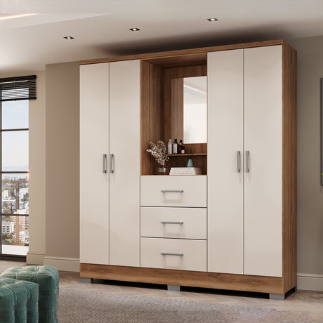 Closet Munari Freijo 160x198cm Con Tres Cajones Y Tres Entrepaños - Closets | Bylmo