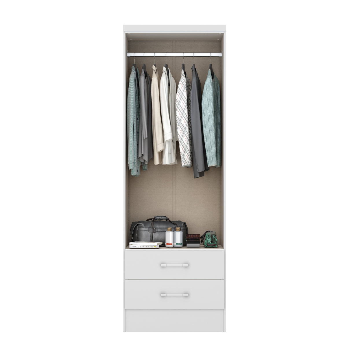 Closet Munari Blanco 60x182cm Con Dos Cajones y Un Entrepaño - Closets | Bylmo