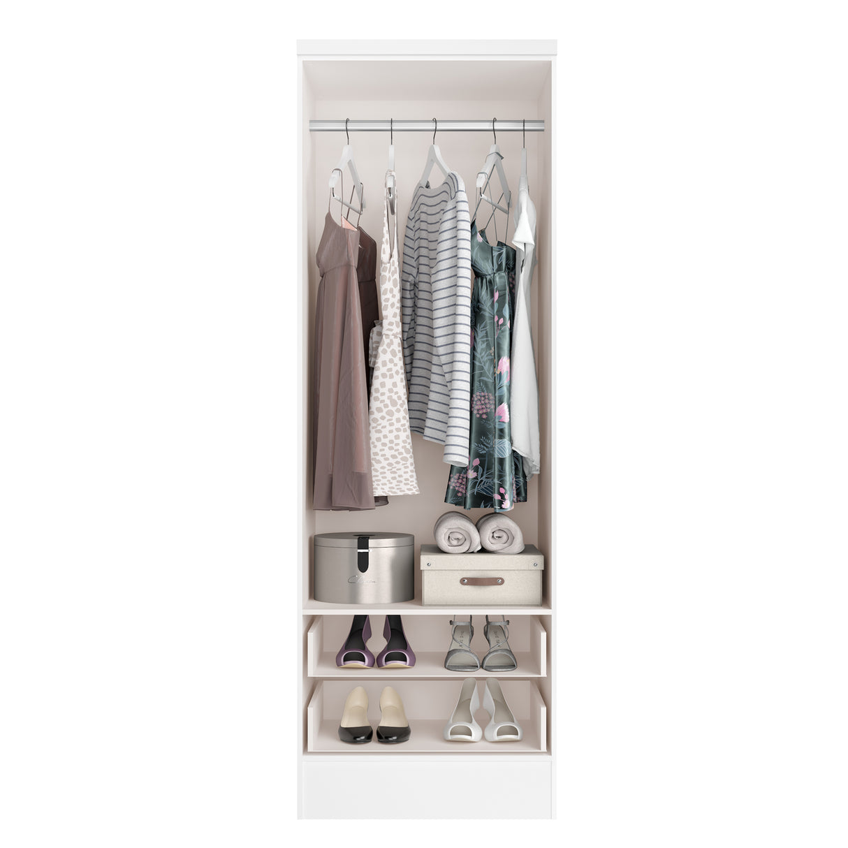 Closet Munari Blanco 60x182cm Con Dos Cajones y Un Entrepaño - Closets | Bylmo