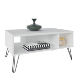 Mesa de Centro Liberty Blanco 59x91cm Rectangular con Compartimiento - Mesas de Centro | Bylmo