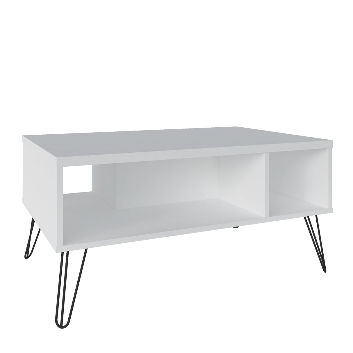 Mesa de Centro Liberty Blanco 59x91cm Rectangular con Compartimiento - Mesas de Centro | Bylmo