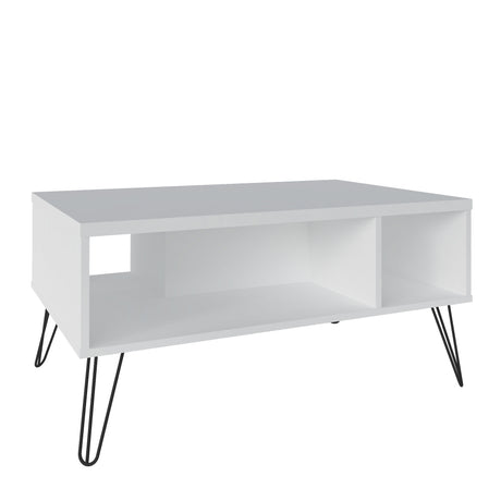 Mesa de Centro Liberty Blanco 59x91cm Rectangular con Compartimiento - Mesas de Centro | Bylmo