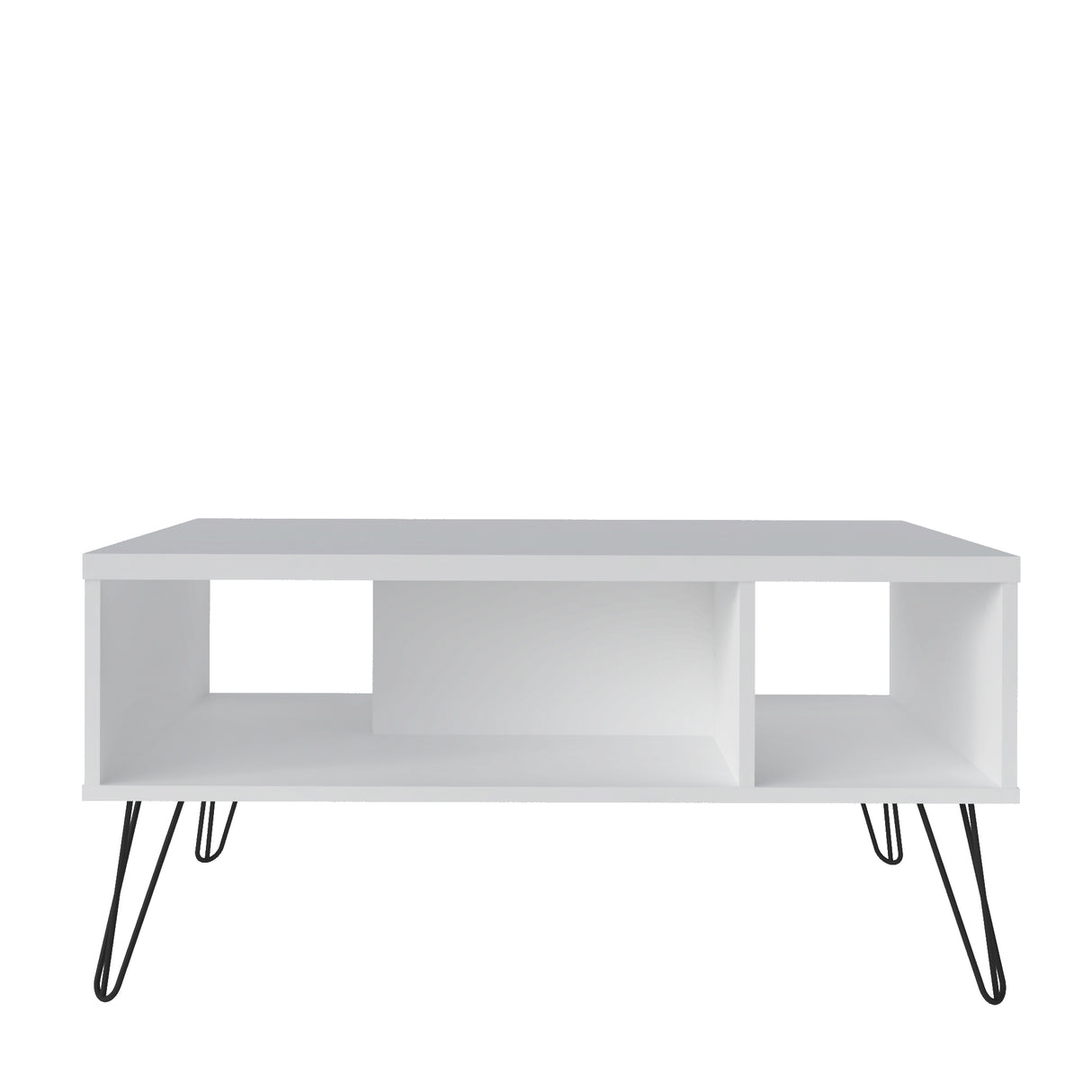 Mesa de Centro Liberty Blanco 59x91cm Rectangular con Compartimiento - Mesas de Centro | Bylmo