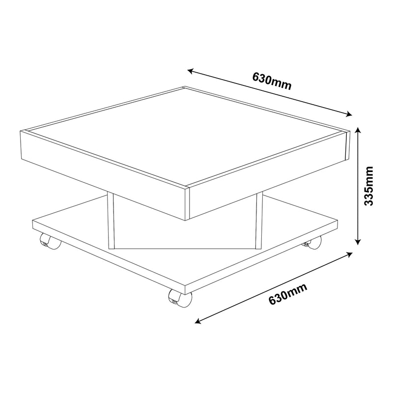 Mesa De Centro Saara Cerezo 63x63cm Cuadrado