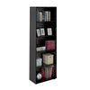 Biblioteca Multy Negro 60x180cm Rectangular Con 4 Entrepaños