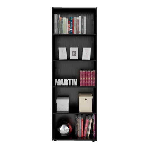 Biblioteca Multy Negro 60x180cm Rectangular Con 4 Entrepaños