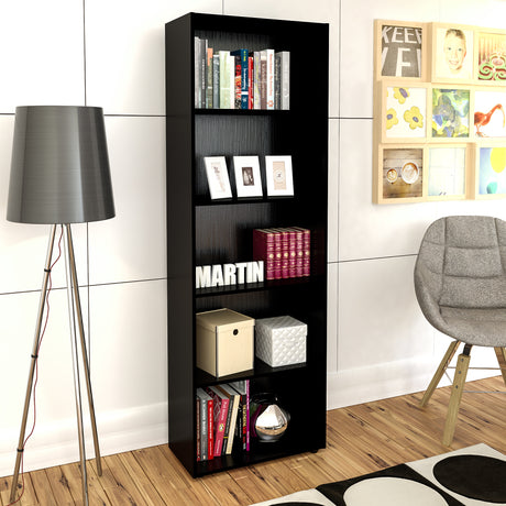 Biblioteca Multy Negro 60x180cm Rectangular con 4 Entrepaños - Bibliotecas y Estanterías | Bylmo