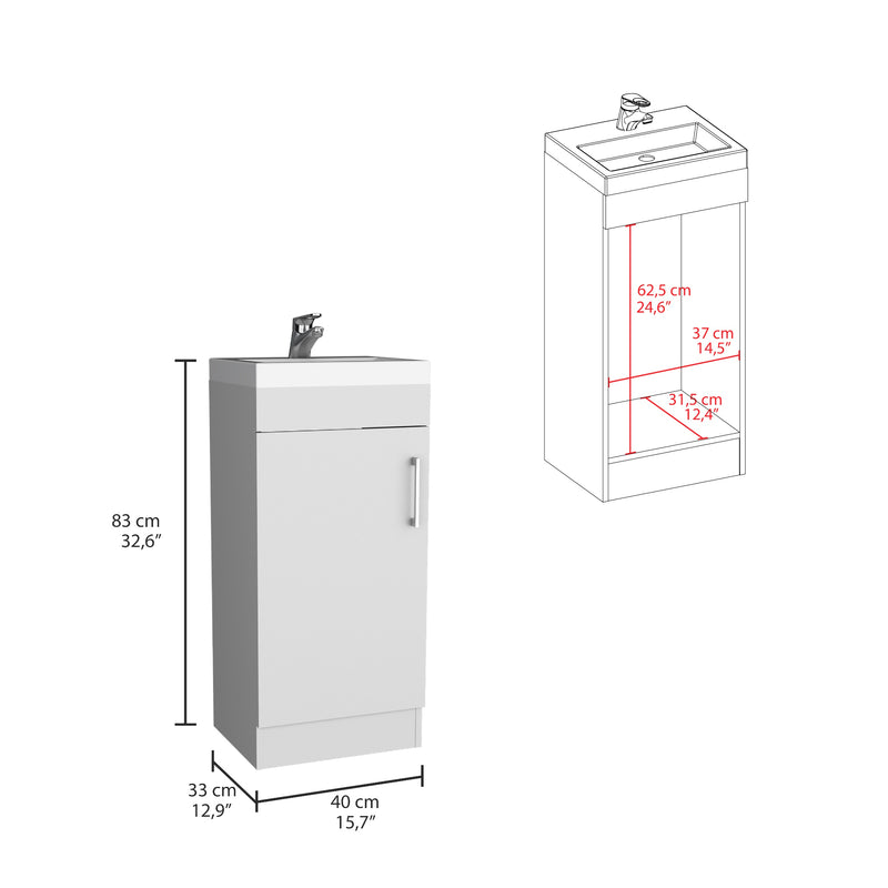 Mueble Para Lavamanos Madrid Blanco 40x83cm Con Lavamanos