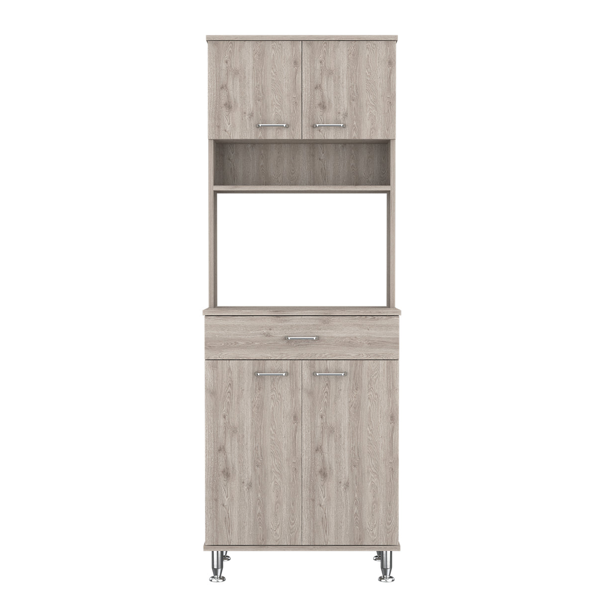 Alacena Della 60 Ceniza 60x169cm con Patas - Alacenas y Muebles Microondas | Bylmo