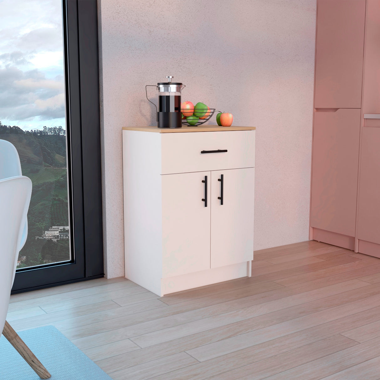 Alacena Mayorca Capri y Fresno Europeo 60x85.1cm sin Patas - Alacenas y Muebles Microondas | Bylmo