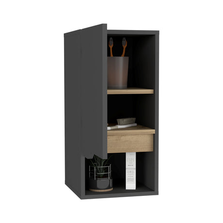 Armario de Baño Laurent Plomo y Duna 30x62cm Flotante - Muebles para Baño | Bylmo