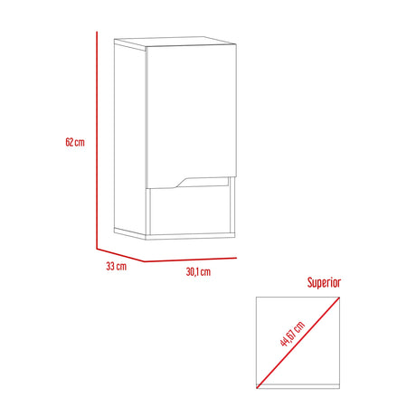 Armario de Baño Laurent Plomo y Duna 30x62cm Flotante - Muebles para Baño | Bylmo