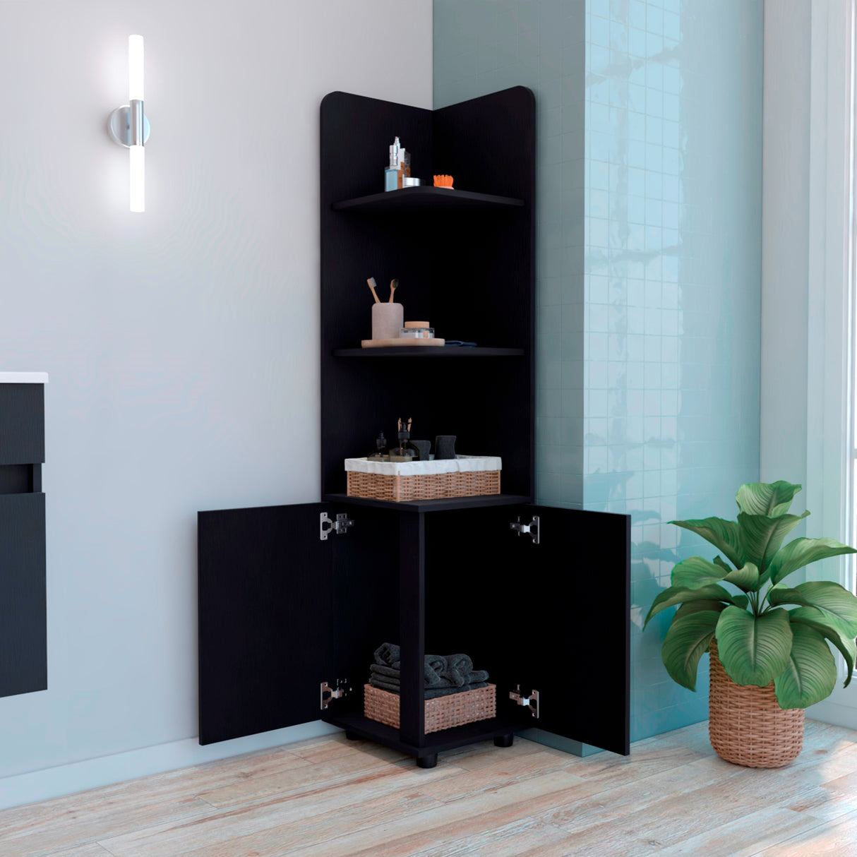 Mueble para Baño Malibu Wengue 37.5x158cm con Patas - Muebles para Baño | Bylmo