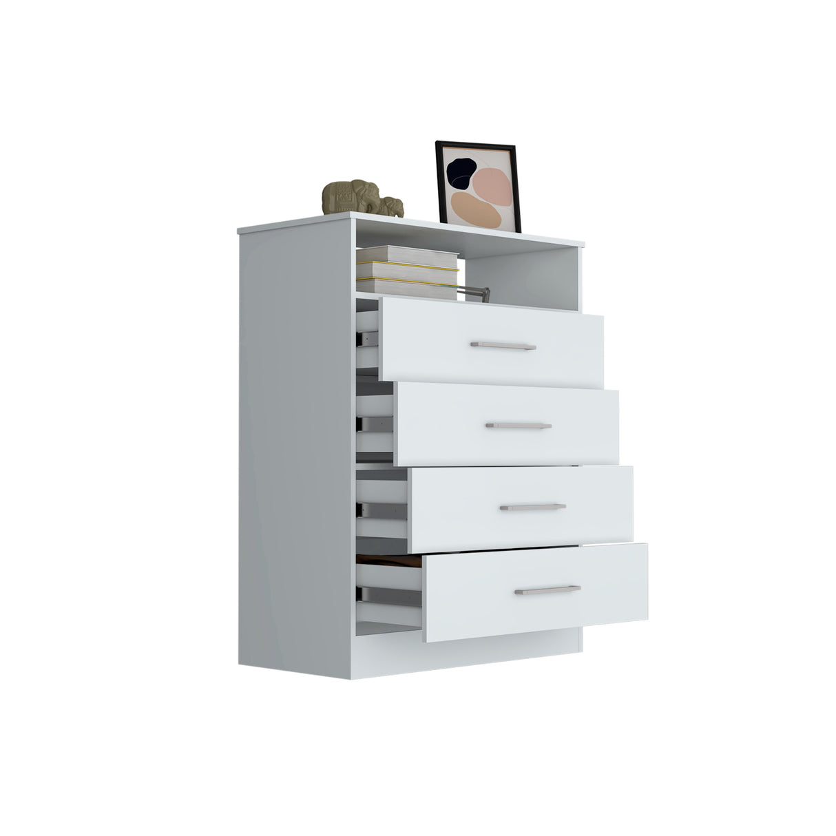 Cómoda Continental Blanco 84x109.6cm con Cuatro Cajones - Cajoneras y Comodas | Bylmo