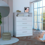 Cómoda Continental Blanco 84x109.6cm con Cuatro Cajones - Cajoneras y Comodas | Bylmo