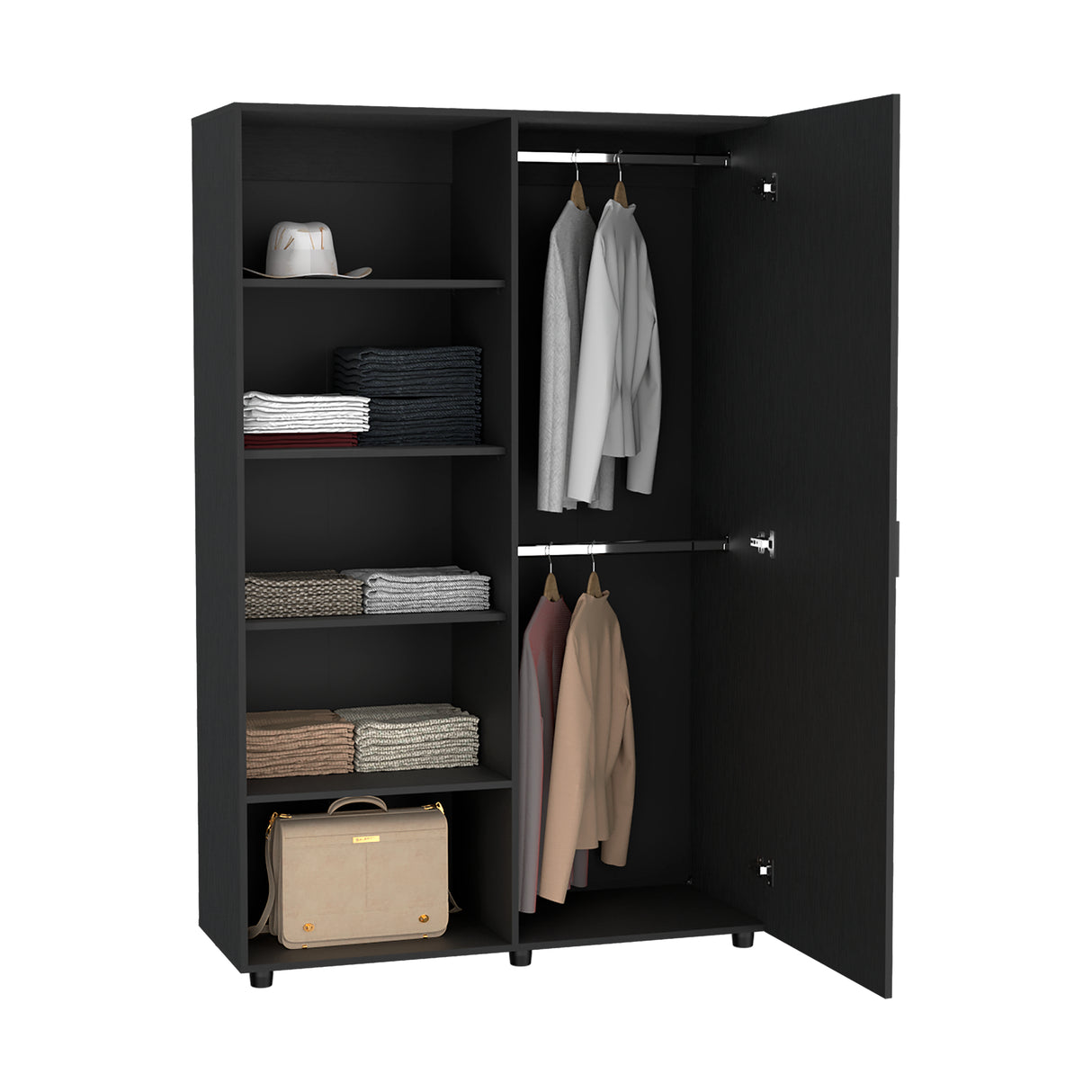 Closet Eco 120 Wengue 120.1x184cm Con Seis Compartimientos - Closets | Bylmo