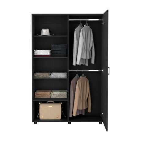 Closet Eco 120 Wengue 120.1x184cm Con Seis Compartimientos - Closets | Bylmo