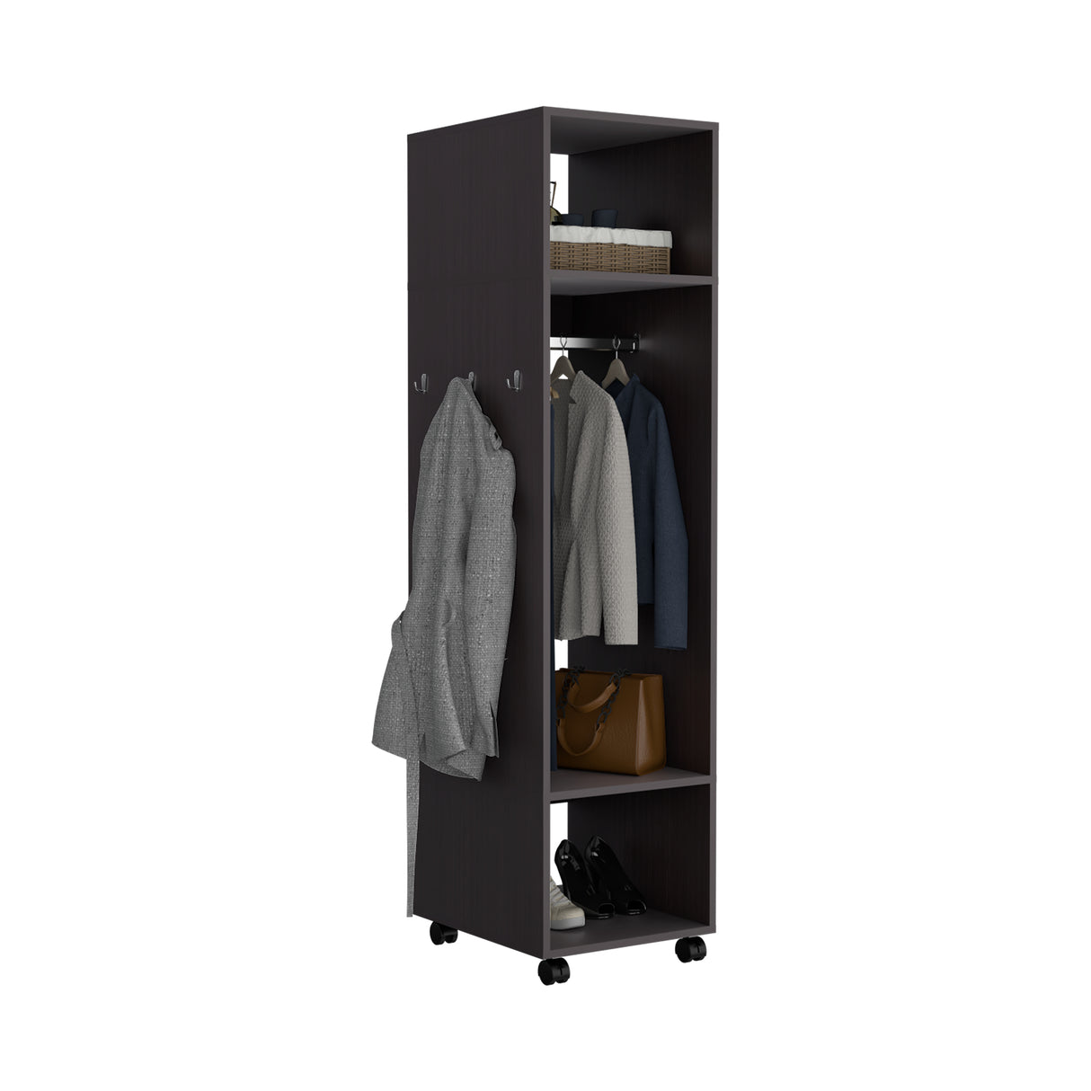 Closet Custer Wengue 40x160cm Con Tres Compartimientos - Closets | Bylmo