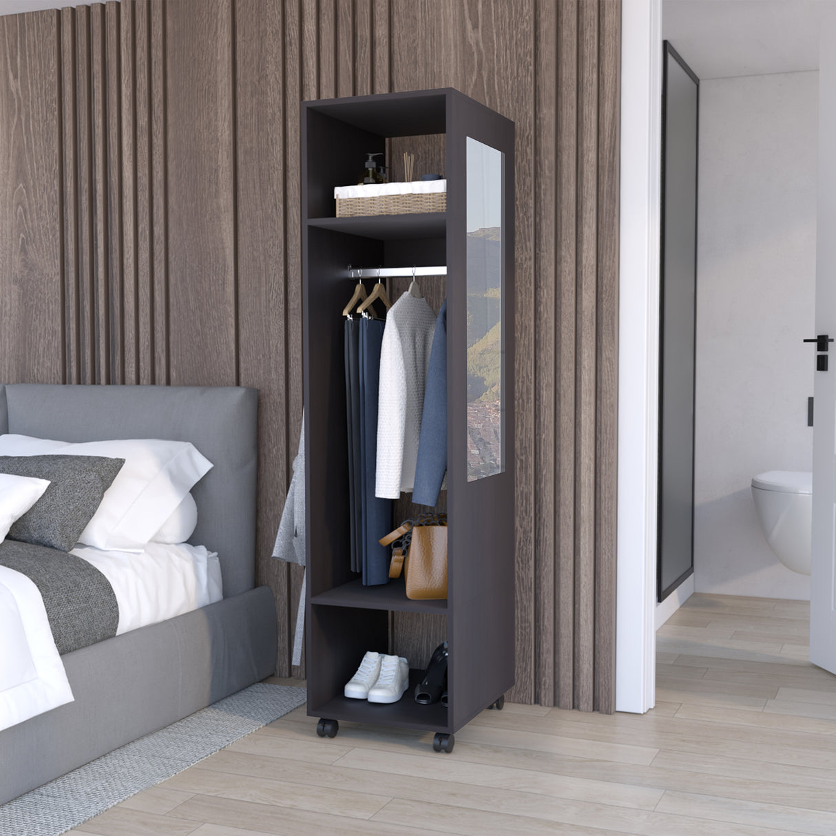 Closet Custer Wengue 40x160cm Con Tres Compartimientos - Closets | Bylmo