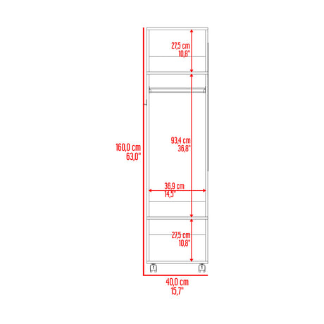 Closet Custer Wengue 40x160cm Con Tres Compartimientos - Closets | Bylmo