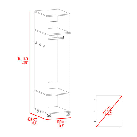 Closet Custer Wengue 40x160cm Con Tres Compartimientos - Closets | Bylmo