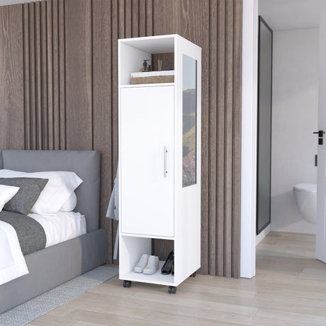Closet Custer Blanco 40x160cm Con Tres Compartimientos y Puertas - Closets | Bylmo