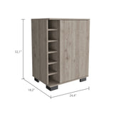 Bar Bajo Aurora Ceniza 62x81.7cm con Portabotellas - Bares | Bylmo