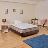 Combo Base Cama y Colchón Litium Pillow Semidoble 120x190cm Cafe Medio Firme Ortopédico - Colchones | Bylmo